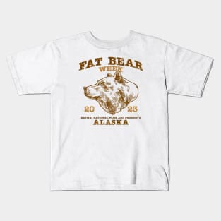 fat bear week - retro emblem Kids T-Shirt